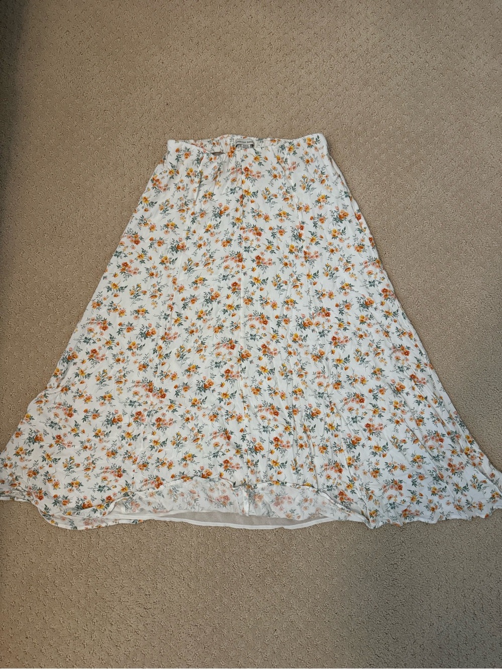 American Eagle Outfitters White Floral Maxi Skirt